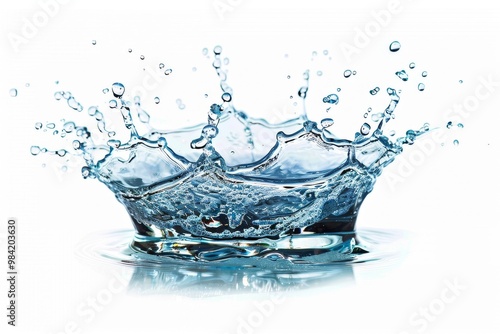 Water splash on white background