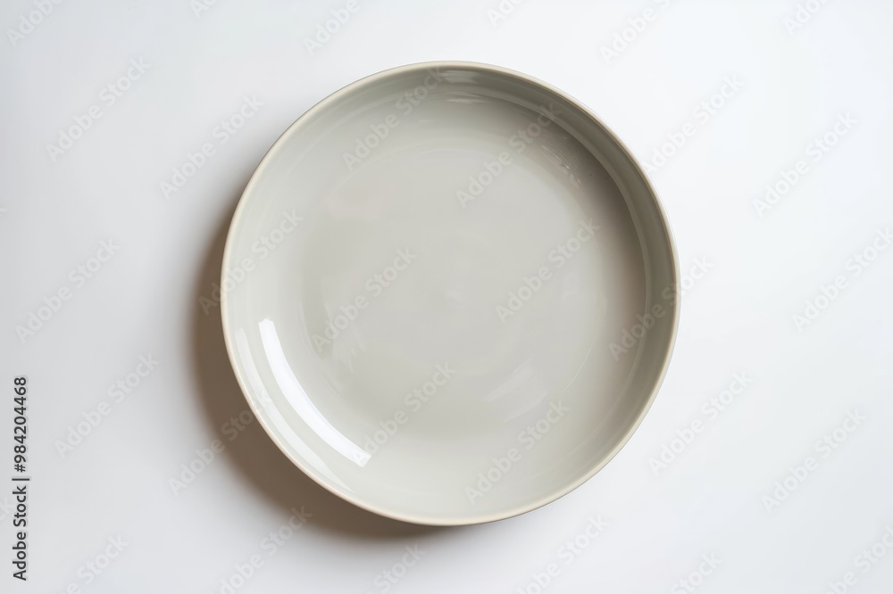 Empty ceramic round plate isolated on white background. View from above. Empty ceramic round plate isolated on white background. View from above.