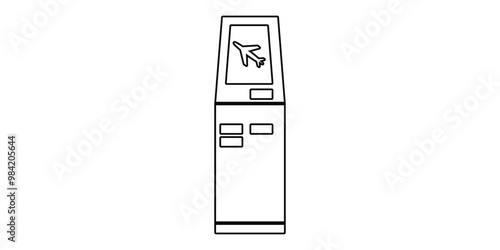 Self check in line icon isolated on white background.