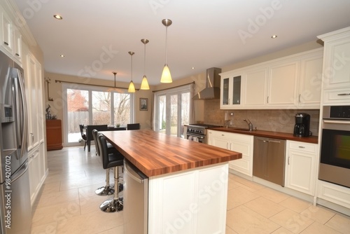 Wallpaper Mural Modern Kitchen with Island and Stainless Steel Appliances Torontodigital.ca