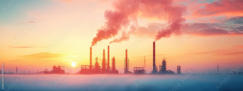 A landscape of factories connected by reverse logistics routes with emphasis on sustainability. A landscape of factories connected by reverse logistics routes with emphasis on sustainability.
