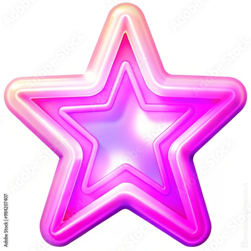 glossy neon star isolated