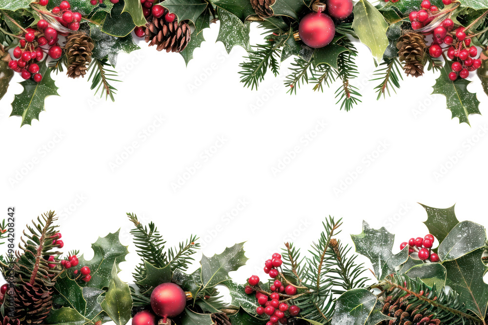 Naklejka premium PNG Christmas dinner border backgrounds outdoors plant.