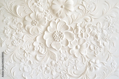 Embossed floral design of a wedding pattern