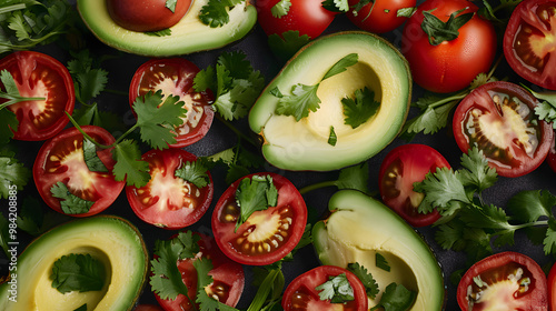 Fototapeta Naklejka Na Ścianę i Meble -  fruits and vegetables splashing in a graphic advertising background.