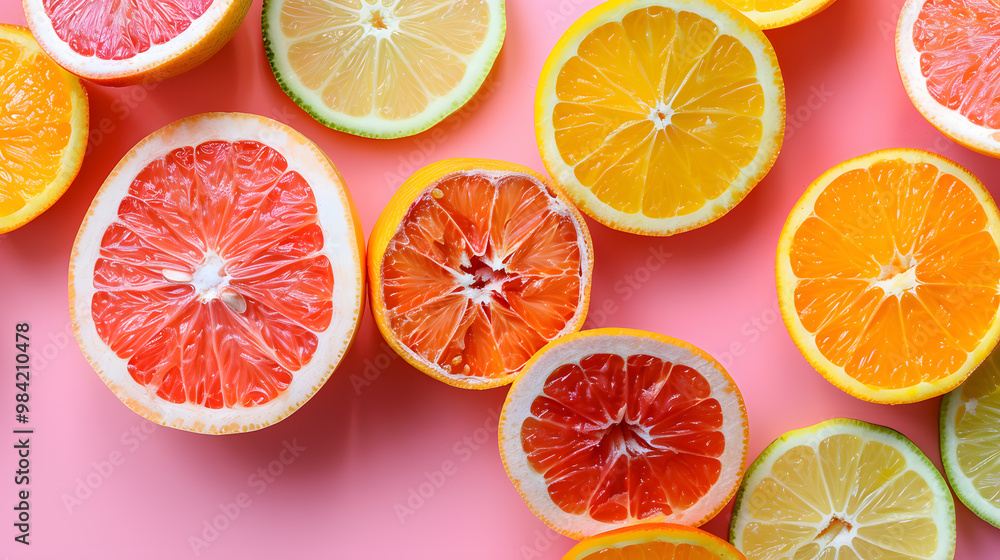 Obraz premium fruits and vegetables splashing in a graphic advertising background.