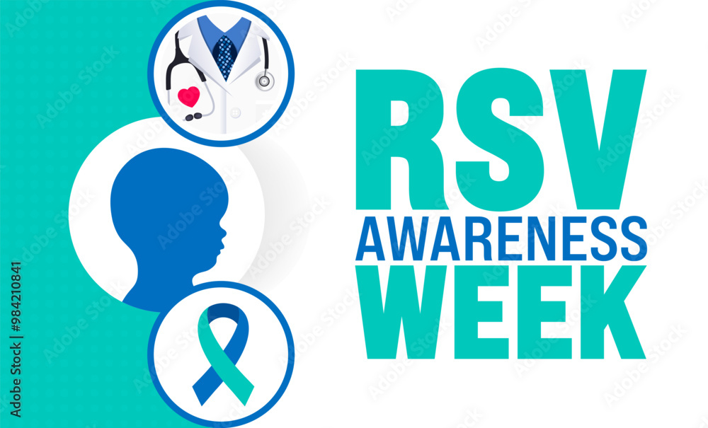 RSV Awareness Week background or banner design template is observed every year in October. Holiday concept. Template for card, poster, placard, template. eps 10 RSV Awareness Week background or banner design template is observed every year in October. Holiday concept. Template for card, poster, placard, template. eps 10