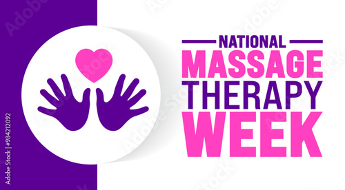 National Massage Therapy Week background or banner design template is observed every year in October. Holiday concept. Template for card, poster, placard, template. eps 10