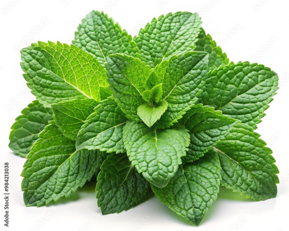 Fresh Mint Leaf Isolated on White Background Fresh Mint Leaf Isolated on White Background