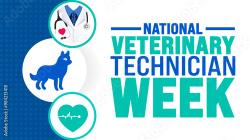 National Veterinary Technician Week background or banner design template is observed every year in October. Holiday concept. Template for card, poster, placard, template. eps 10