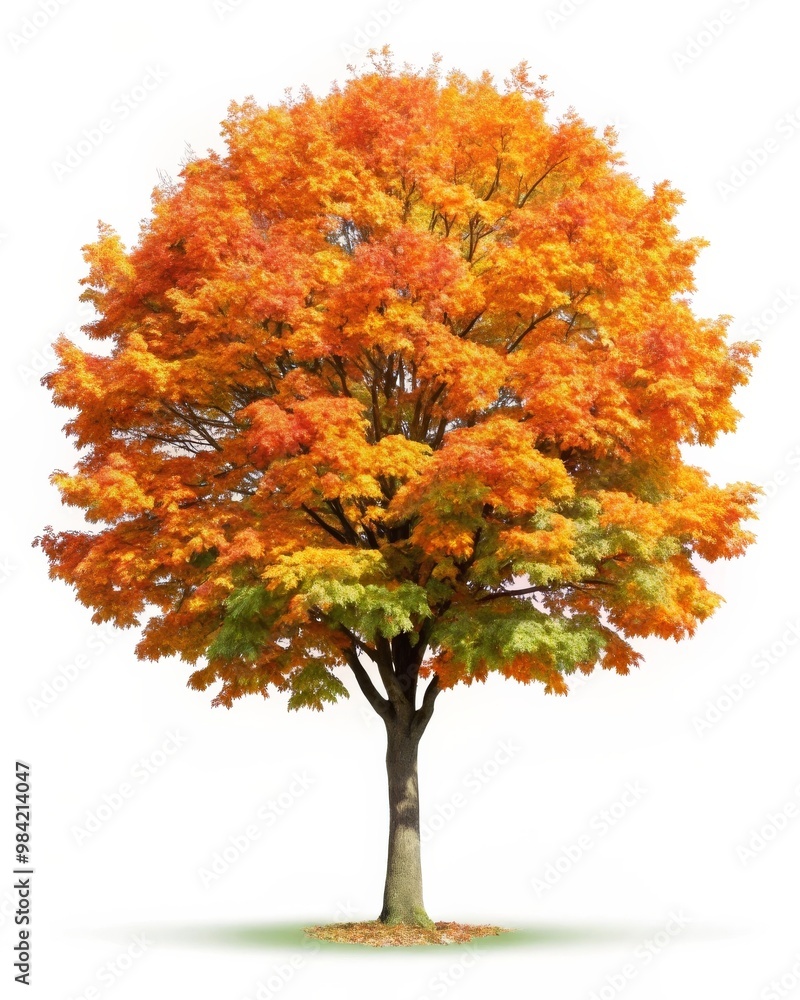 Naklejka premium Isolated Maple Tree on White Background