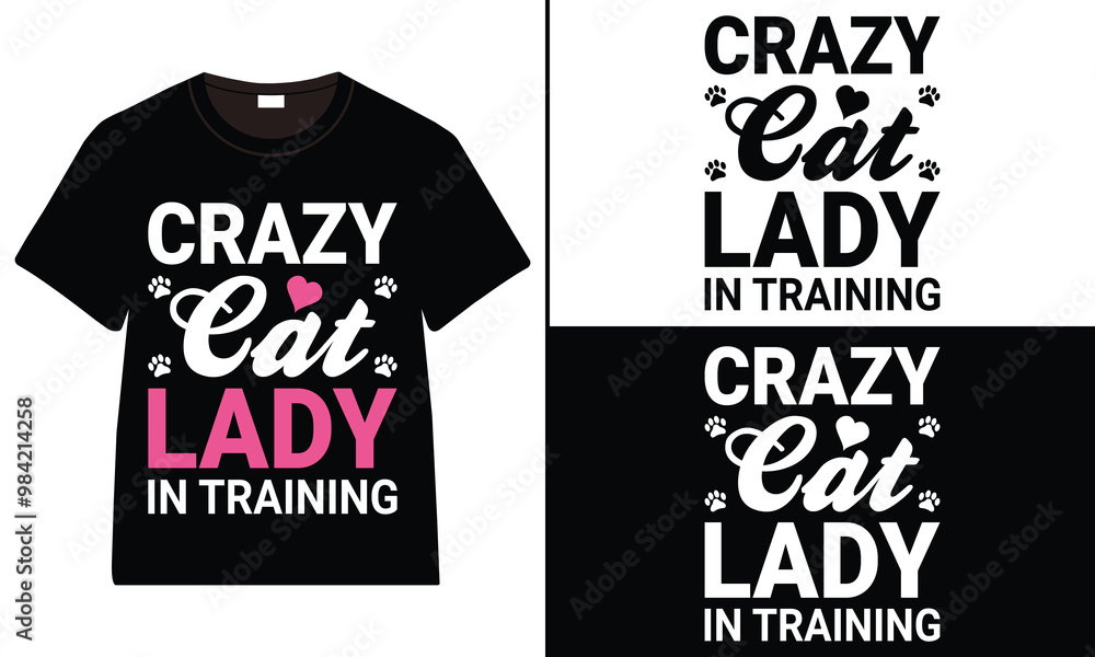 Crazy Cat Lady in Training T-shirt design, cat typography t-shirt design, Cat day t shirt design, Cat SVG t shirt Crazy Cat Lady in Training T-shirt design, cat typography t-shirt design, Cat day t shirt design, Cat SVG t shirt