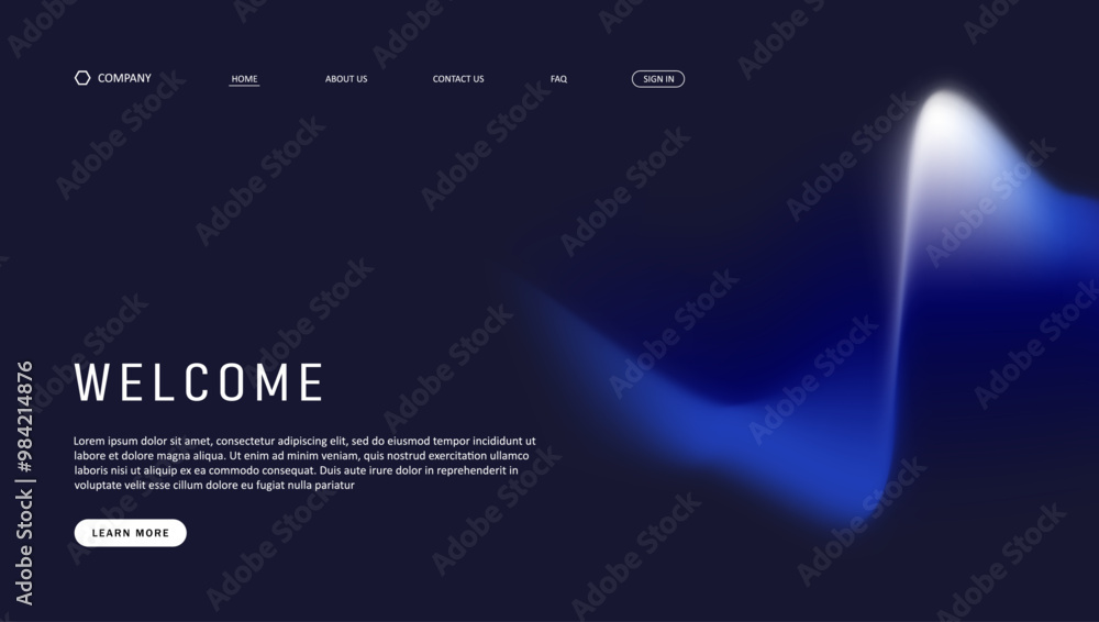 Abstract wave futuristic design of landing page. retro gradient mesh website design Abstract wave futuristic design of landing page. retro gradient mesh website design