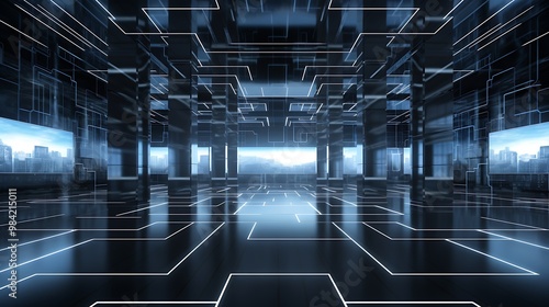 Hi-tech digital large space Technology abstract background