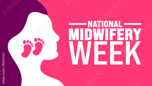 National Midwifery Week background or banner design template is observed every year in October. Holiday concept. Template for card, poster, placard, template. eps 10