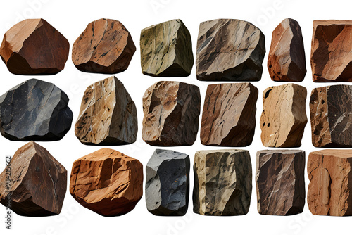 set of wood textures isolated on transparent background