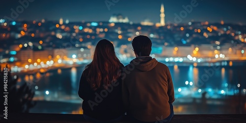 Turkish Couple Strolling Through Night Streets