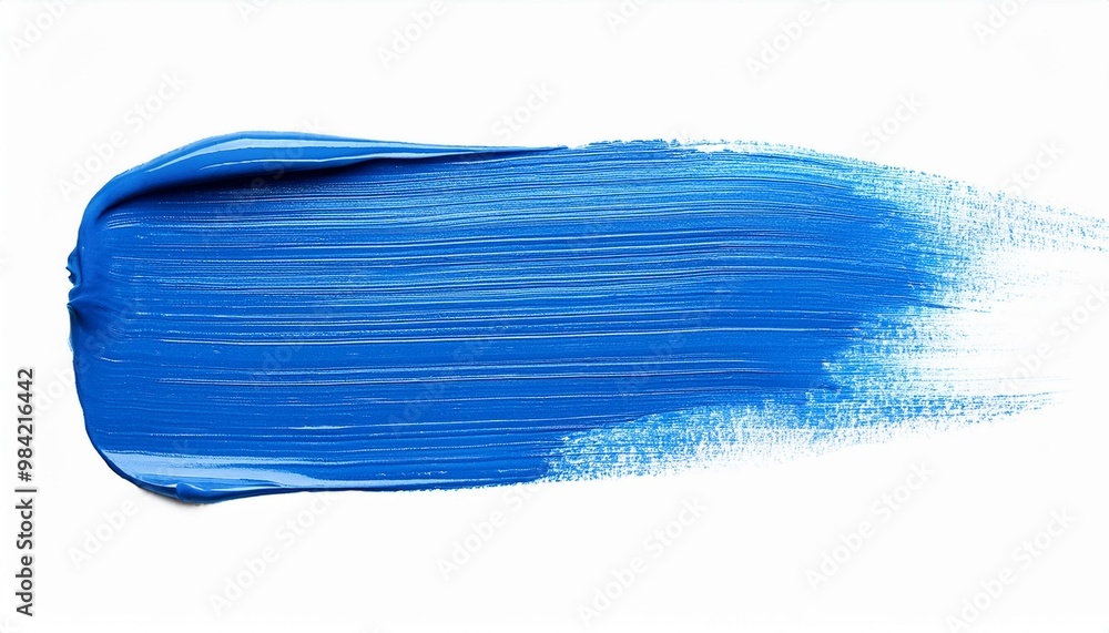 Fototapeta premium sky blue oil brush stroke on white background