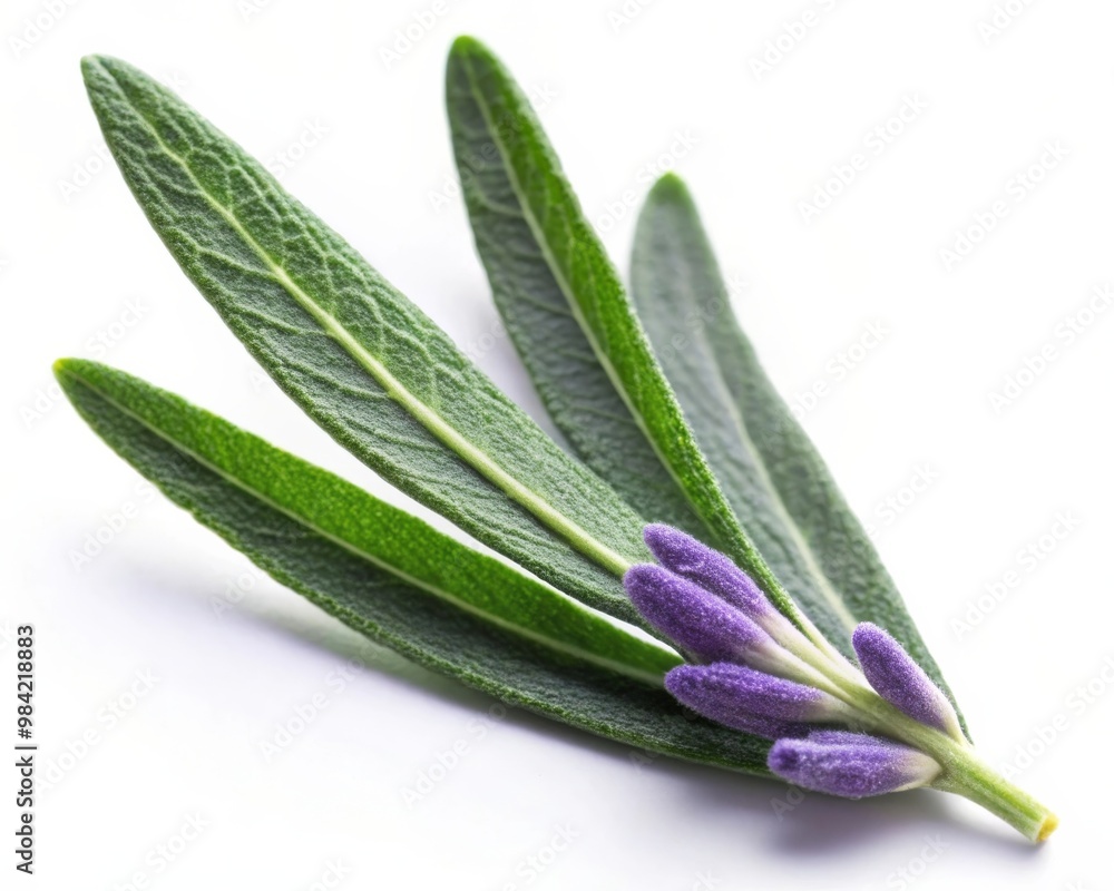 Fototapeta premium Lavender Leaf Isolated on White Background