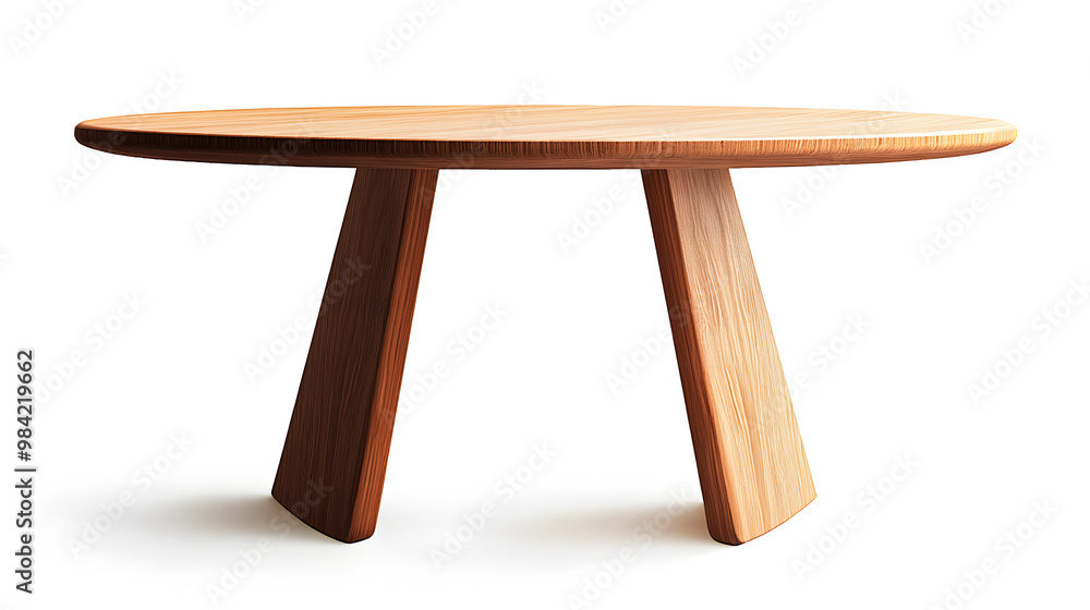 Modern wooden table design element isolate don white Modern wooden table design element isolate don white