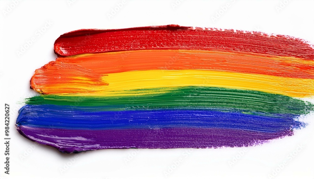 Fototapeta premium lgbtq oil brush stroke on white background