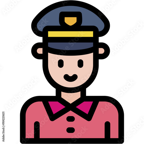 Vector Icon Postman, White Hair, Professions And Jobs, Postman, Profession, Afro