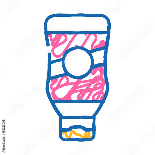 ketchup bottle doodle icon sketch vector. ketchup bottle sign. isolated symbol illustration