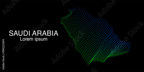 Creative style map of Saudi Arabia abstract vector illustration isolated on dark background - EPS 10