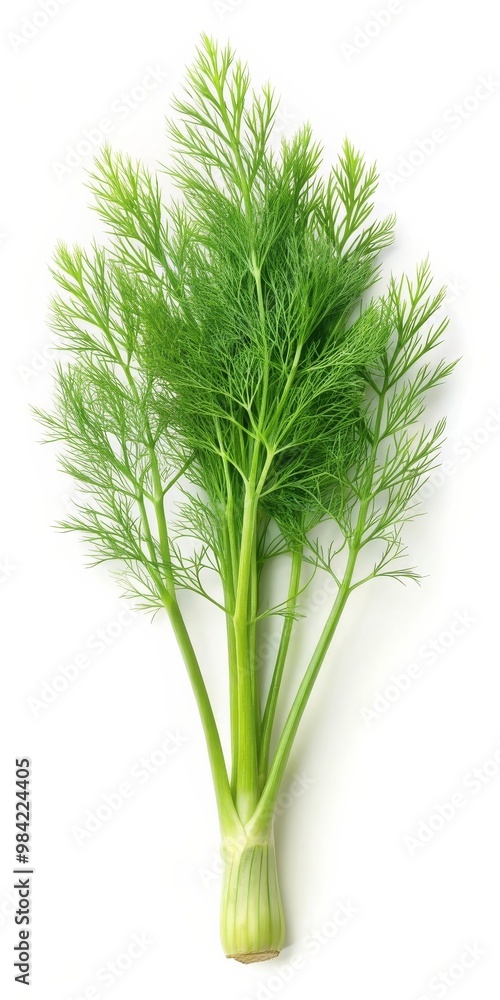 Fototapeta premium Fennel Leaf Isolated on White Background for Culinary and Health Concepts
