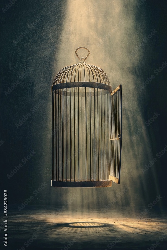 An empty birdcage, symbolizing freedom of thought or a mind unleashed An empty birdcage, symbolizing freedom of thought or a mind unleashed