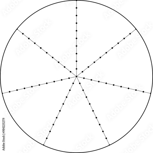 Life balance wheel in seven parts. Vector printable template for daily planner, journal, notebook