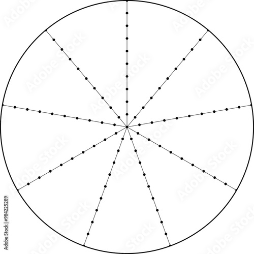 Vector wheel of life analysis diagram infographic, coaching tool. Round diagram with concentric circles from nine sectors