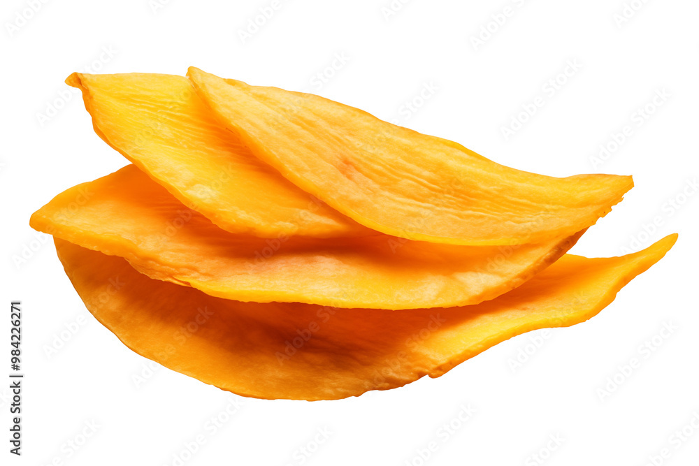 PNG cutout of dried mango fruit slices isolated on transparent background PNG cutout of dried mango fruit slices isolated on transparent background