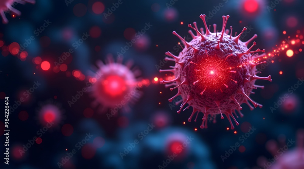 3D Rendering of Virus Cells 3D Rendering of Virus Cells