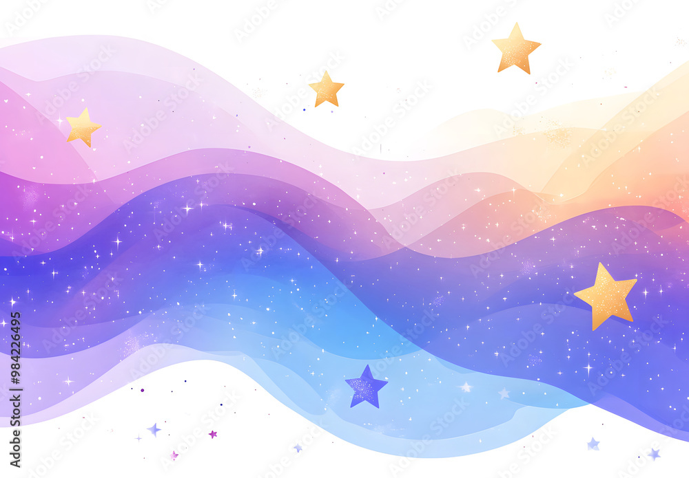 Fototapeta premium Abstract Pastel Flow with Sparkling Effects on White Background