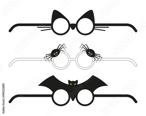 Halloween eye glasses template set.