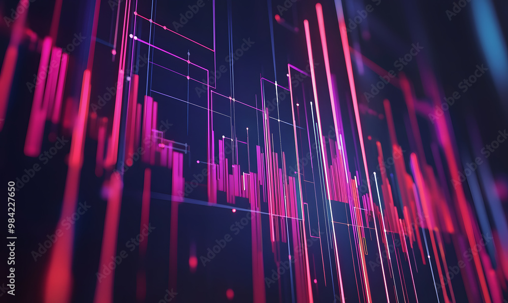 custom made wallpaper toronto digitalFuturistic Stock Market Chart with Glowing Data or Dynamic Financial Timeline for graphic background