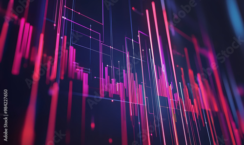 Wallpaper Mural Futuristic Stock Market Chart with Glowing Data or Dynamic Financial Timeline for graphic background Torontodigital.ca