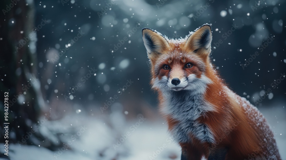 Fototapeta premium Red Fox in Snow.