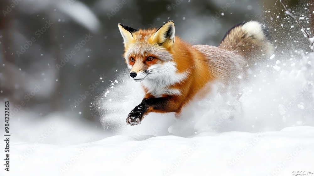 Red Fox in Snow. Red Fox in Snow.
