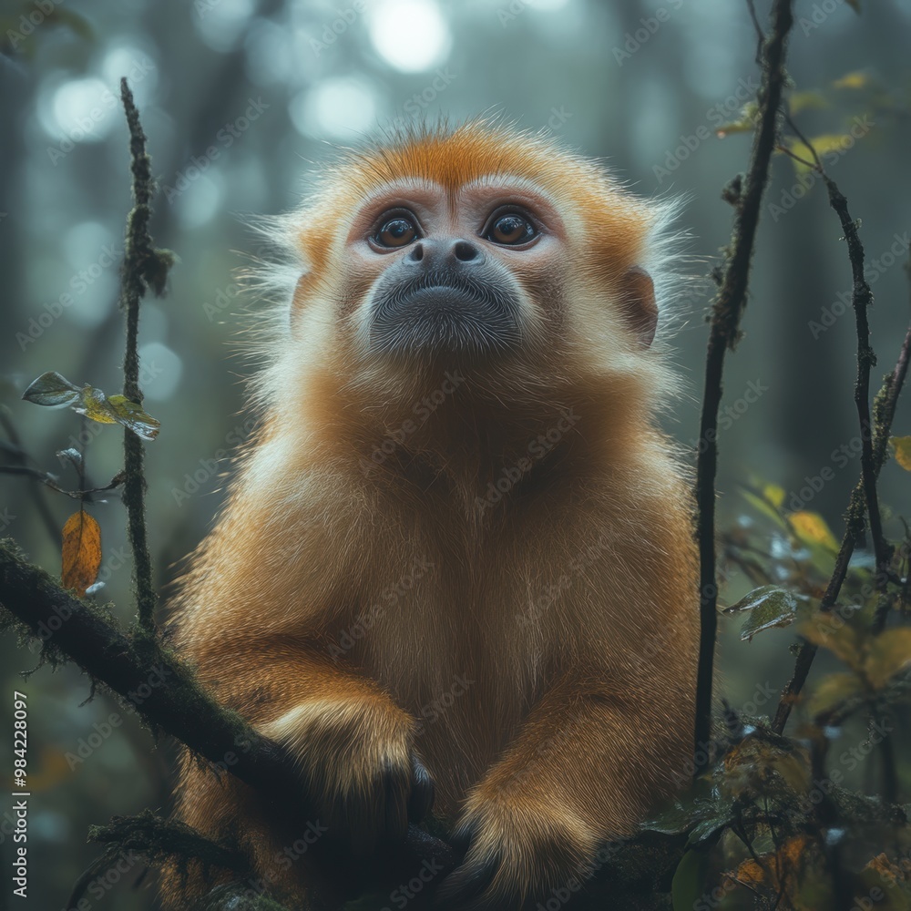 Fototapeta premium Golden Monkey Portrait.