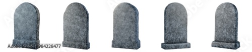 Collection of Tombstone Gray Isolated On White Background. Generative ai