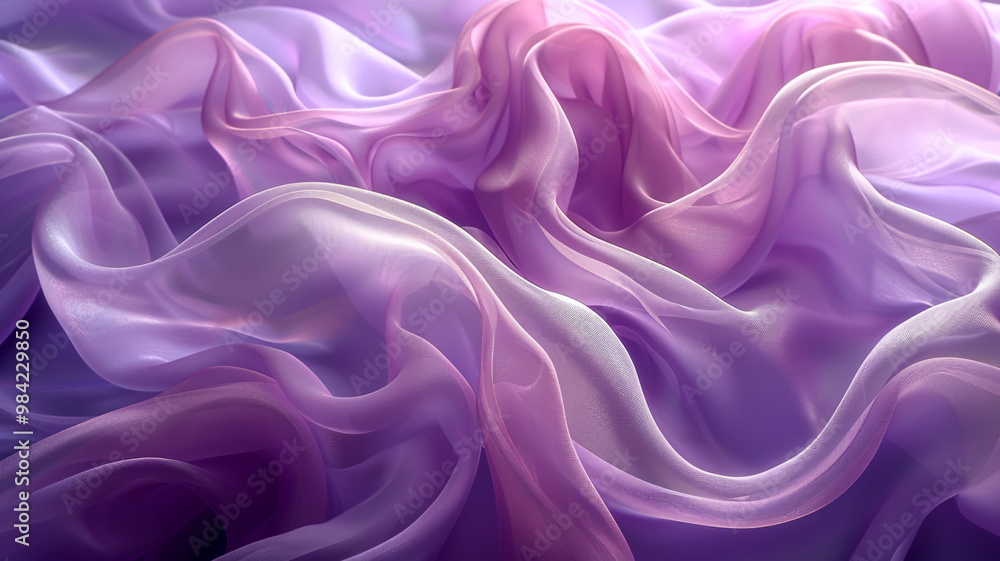 Fototapeta premium Beautiful pink silk fabric on a dark background