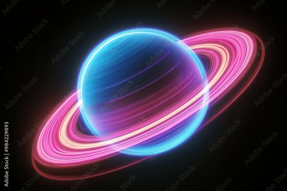 Fototapeta premium planet in space - Generative AI. Beautiful simple AI generated image