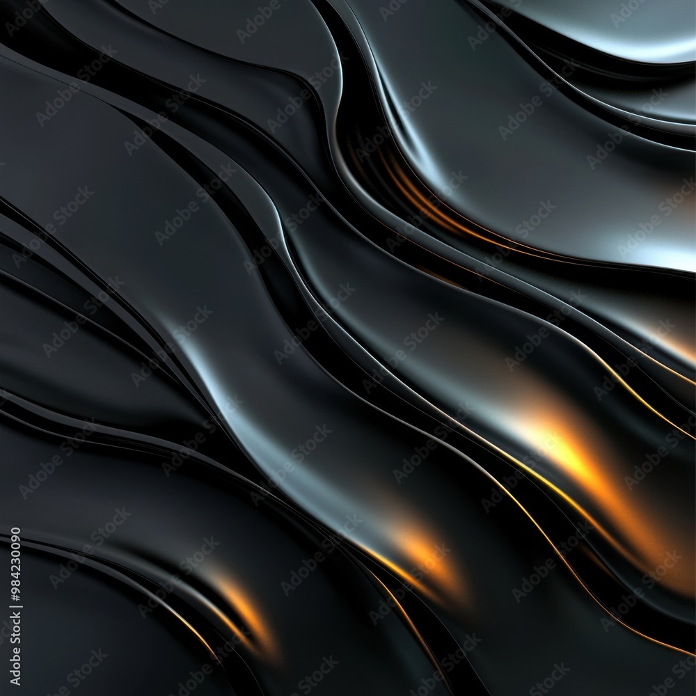 Illuminated Black Metal Abstraction: Minimal Light, Modern Design Illuminated Black Metal Abstraction: Minimal Light, Modern Design
