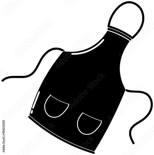 kitchen illustration cooking silhouette apron logo chef icon food outline cook home meal housewife dinner house preparation culinary lifestyle shape to vector graphic background