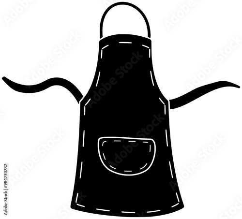 kitchen illustration cooking silhouette apron logo chef icon food outline cook home meal housewife dinner house preparation culinary lifestyle shape to vector graphic background