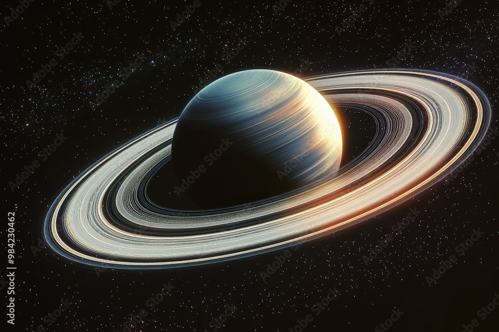 Outer space planets and luminous stars. looping time-lapse video animated background. Beautiful simple AI generated image