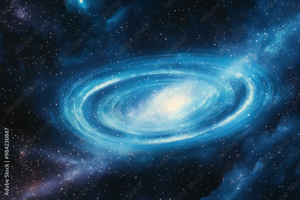 Fototapeta premium 3D illustration of planets in deep space. High quality digital space art in 5K - realistic visualization. Beautiful simple AI generated image