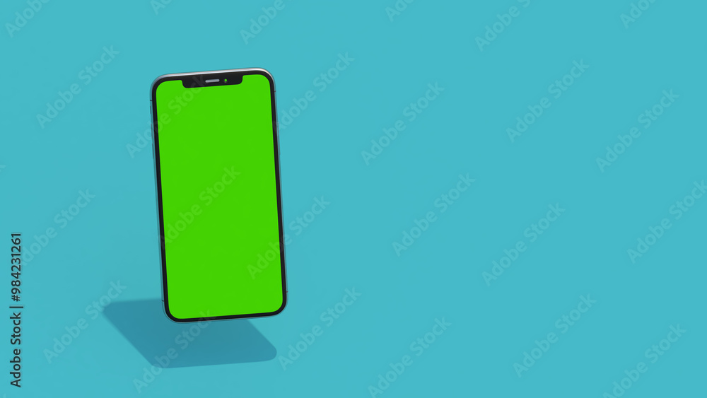 3D-rendered smartphone, chroma key 3D-rendered smartphone, chroma key